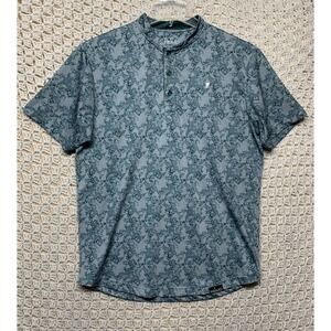 Primo Golf Shirt Mens Sz M Green Camo Pattern Polo Henley Desert Classic